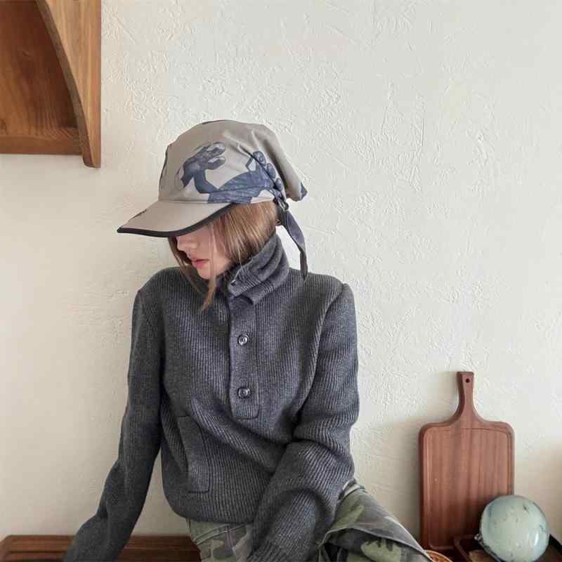 野球帽 レディース おしゃれ 個性的 クール ドラゴン グラフィティ ヒップホップ 速乾 綿 コットン UVカット 紫外線対策 日焼け対策 防風 ラウンドトップ カーブバイザー グレー サイズ調整可能 春夏秋