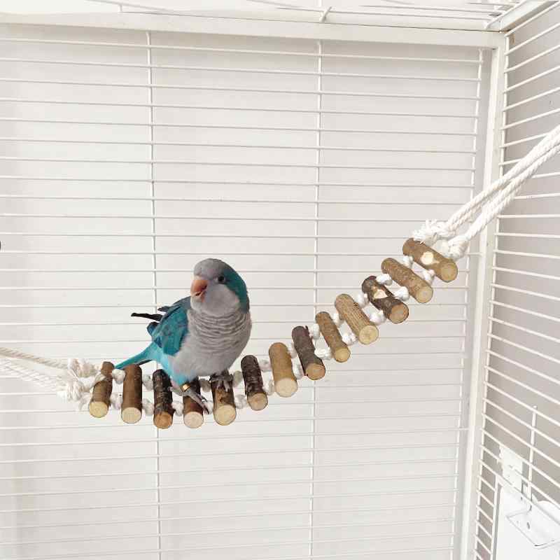 インコ オウム おもちゃ 鳥グッズ 鳥かご 玩具 遊具 ペットグッズ 梯子 はしご 攀じ登り 気晴らし 娯楽 ブラウン