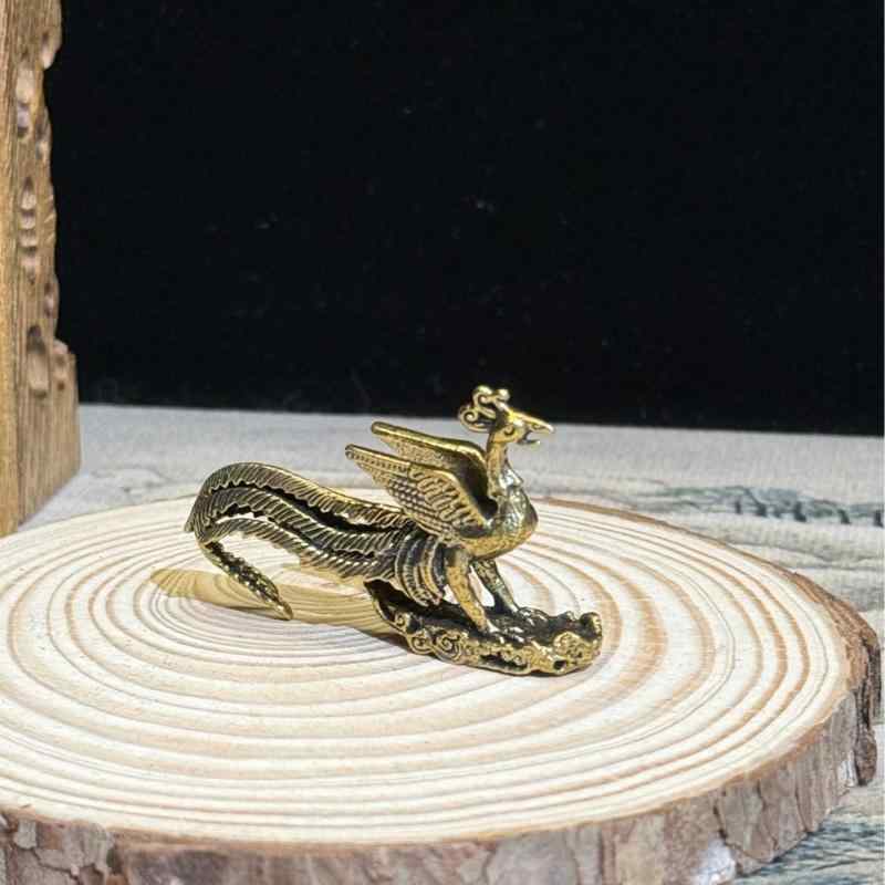 楽天市場】鳳凰 銅 金 ゴールド フェニックス 置物 守護神 縁起物 中国