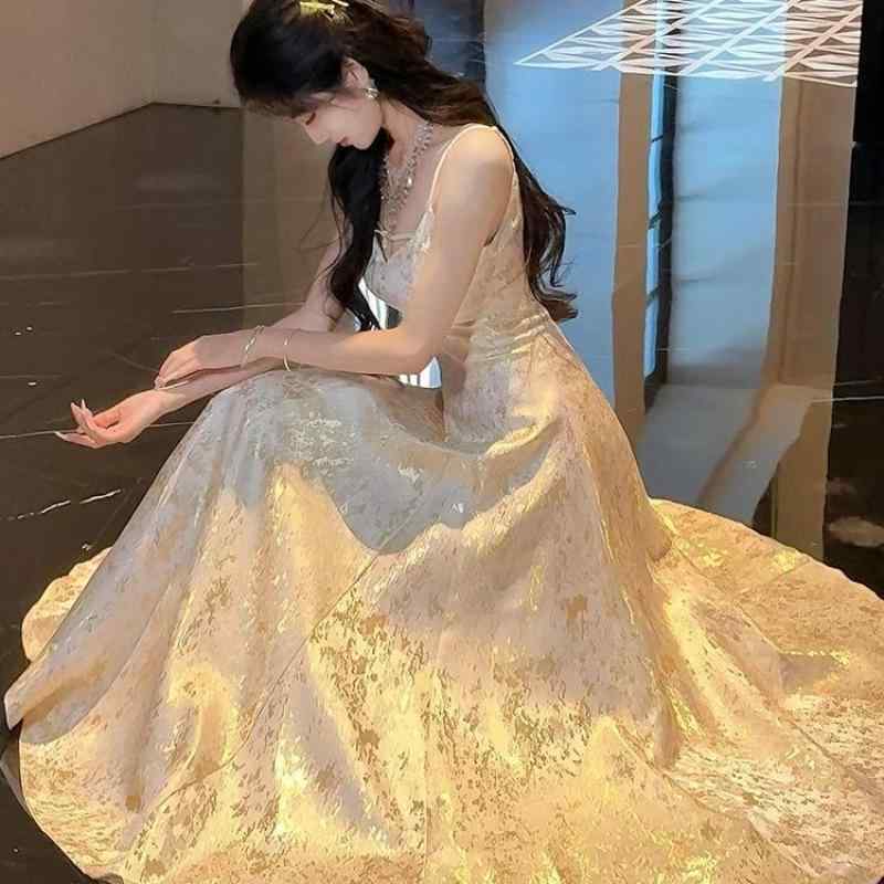 ワンピース レディース レトロ 豪華刺繍 Aライン Vネック ノースリーブ ミディ丈 パーティードレス フォーマルドレス 結婚式 披露宴 二次会 お呼ばれ 演奏会 発表会 高級感 エレガント ライトラグジュアリー