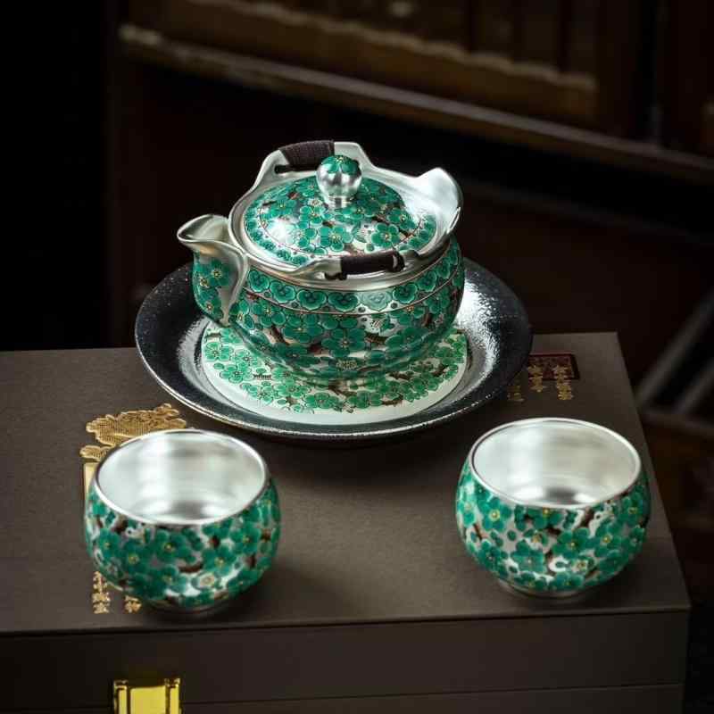 楽天市場】【中古】【煎茶道具】開新堂 パールローズ 銀仕上急須