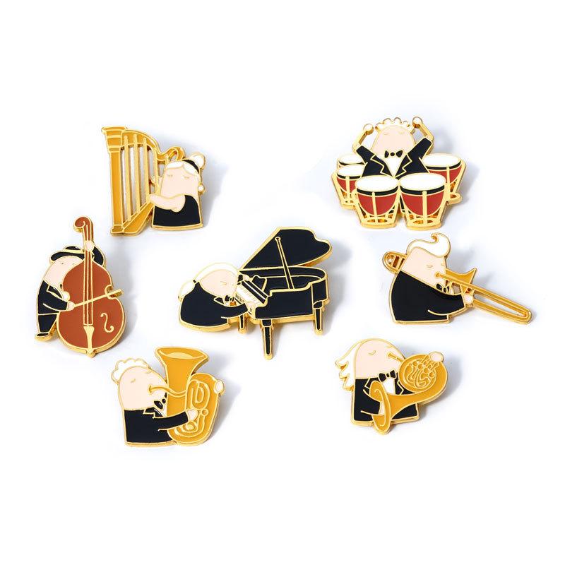 楽器モチーフ ピンバッジ 4個セット 3e155b555911f64e0e7ea5680652e7