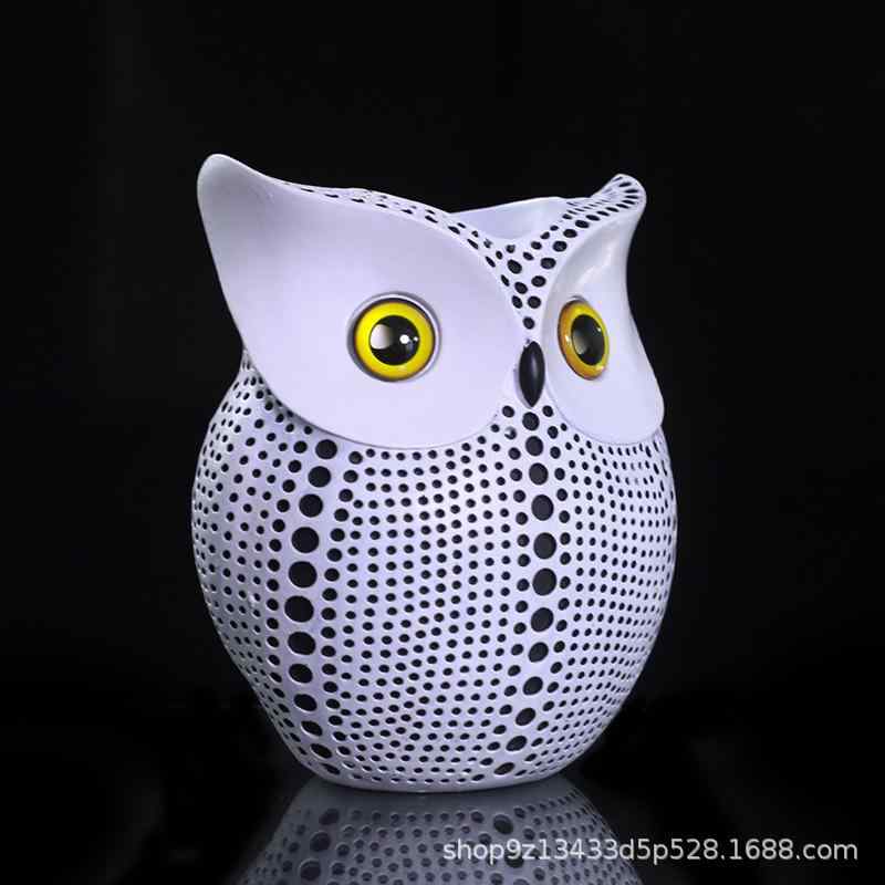 多色彩の装飾花瓶とフクロウのセット 楽天市場】北欧スタイルの樹脂花瓶フクロウ像フラワーアレンジメント