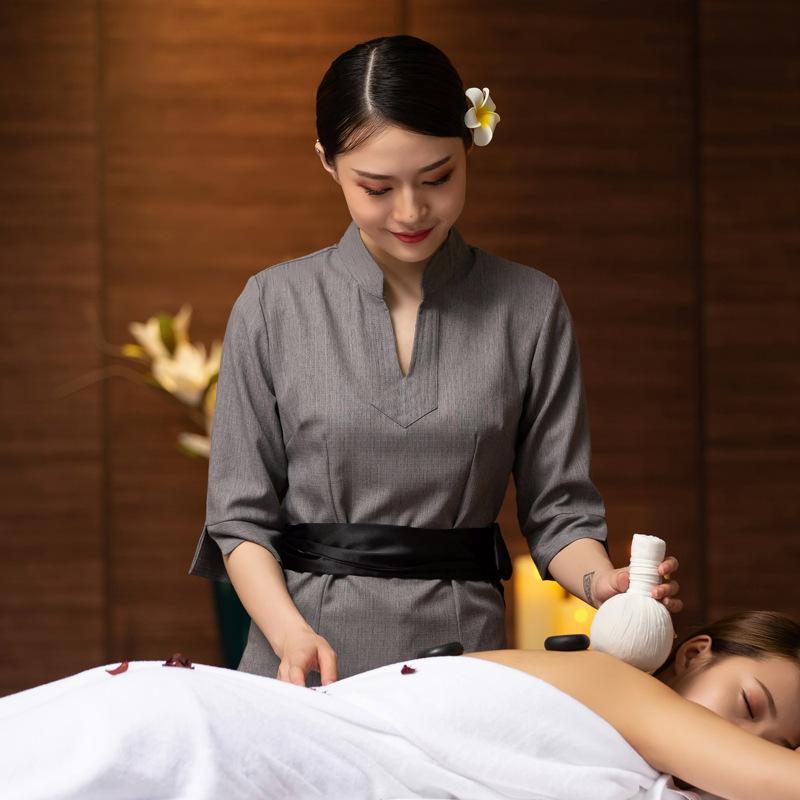 制服 レディース 美容室 エステサロン SPA リラクゼーション フットケア 技師 サロン ワークウェア ユニフォーム セットアップ 上下セット トップス パンツ おしゃれ 上品 ポリエステル 速乾 快適 オフホワイト グレー ベージュ ブラウン