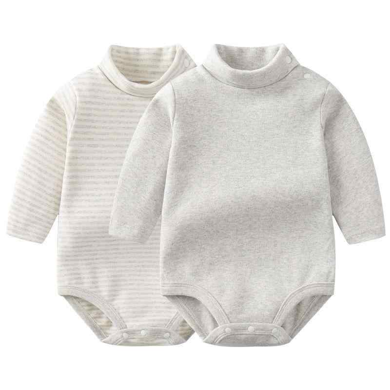 ロンパース ベビー 赤ちゃん用 秋冬 ハイネック 長袖 肌着 ボディスーツ 厚手 綿100% コットン 保温 腹巻き付き 普段使い 部屋着 男女兼用 肌に優しい 4,615円