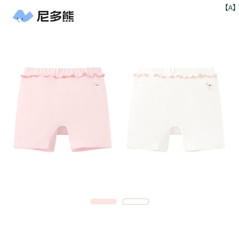インナーパンツ キッズ 女の子 女児 ガールズ 安全パンツ 透け防止 夏用 純綿 コットン ボクサータイプ 四角ショーツ 食い込みにくい 快適 普段使い スカート下 ワンピース下