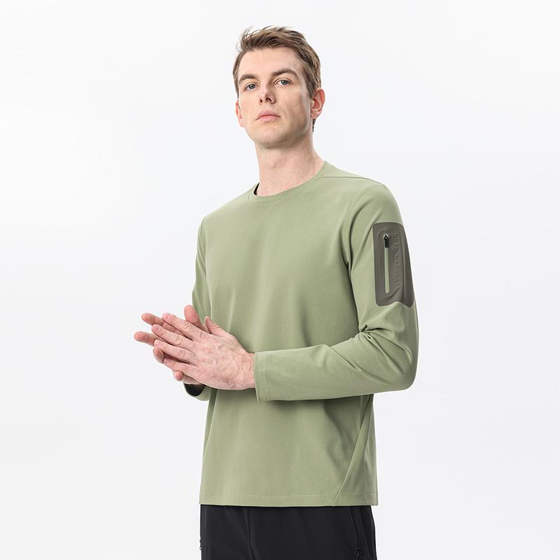 Tシャツ メンズ 長袖 ロングスリーブ クルーネック 無地 スリムフィット ナイロン UVカット 吸湿速乾 抗菌防臭 通気性 スポーツ トレーニング アウトドア 普段使い スリーブポケット付き 8,190円