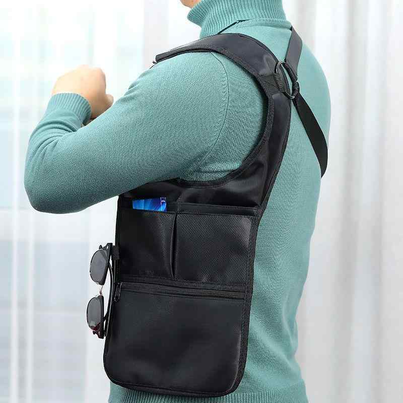 ボディバッグ メンズ 男性用 防犯 盗難防止 隠し型 薄型 貴重品入れ 脇下収納 スマホ 携帯 イヤホンポーチ ショルダーバッグ 斜め掛け タクティカル ナイロン製 ビジネス 通勤 旅行