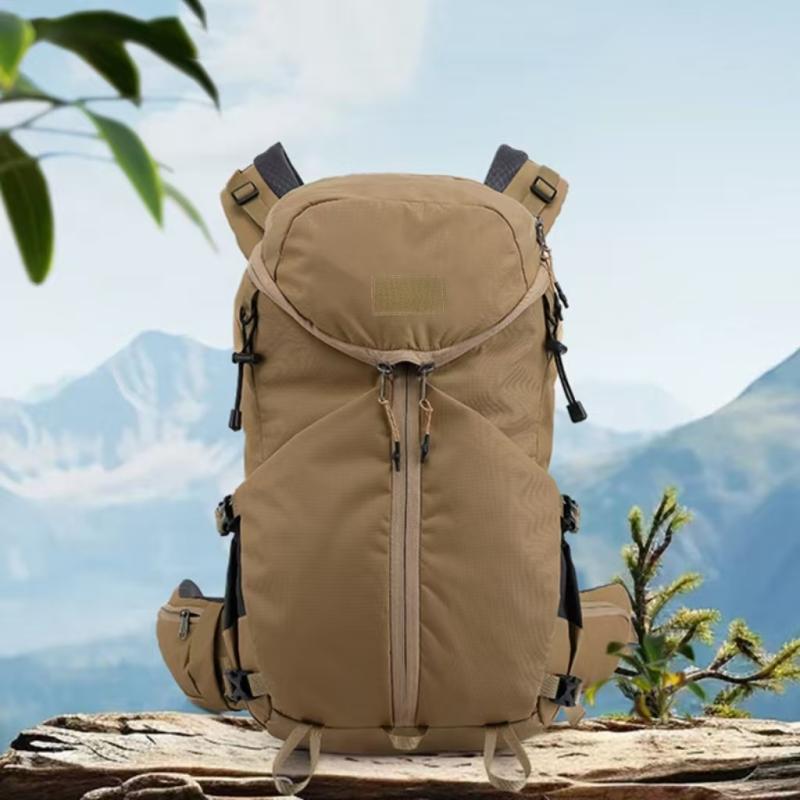 うしろ側容器に並べる 男女兼用 大電気容量 多役立つこと 山登り トレッキング 旅する アウトドア 運動競技 難民キャンプ 背嚢 ポリエステル 撥水 軽さ 通気性 耐摩耗 厄介なもの助け出す カーキ 青色 黒いこと バッグ-スポーツ・アウトドア