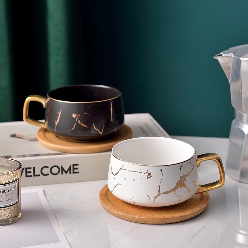 コーヒーカップ ソーサー ティーカップ ティーセット 北欧風 モダン スタイリッシュ 軽奢 上品 高級感 エレガント セラミック 陶器 金縁 アフタヌーンティー 来客用 おもてなし カフェ レストラン 自宅用 おしゃれ