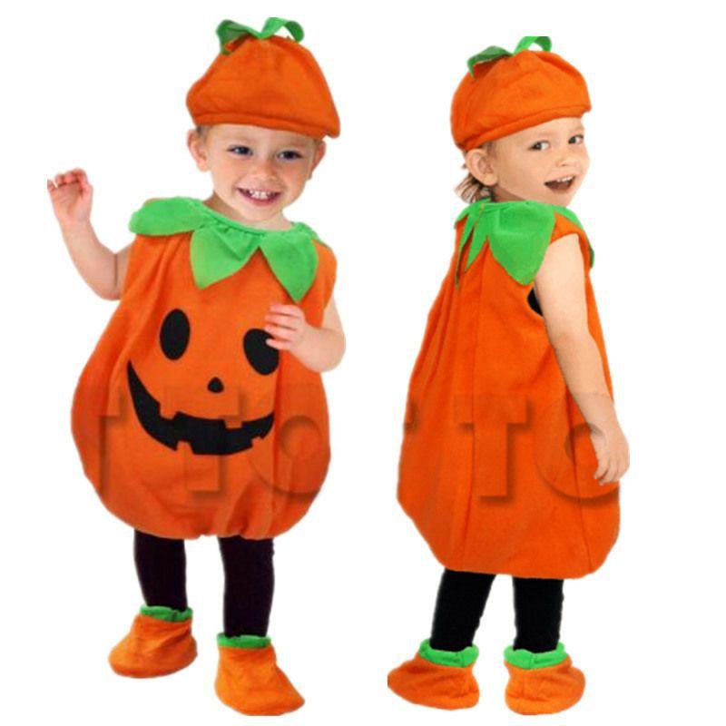着ぐるみ ベビー キッズ 子供用 ハロウィン カボチャ コスチューム パンプキン 仮装 衣装 幼児 赤ちゃん 男女兼用 舞台 発表会 イベント フリース素材 伸縮性
