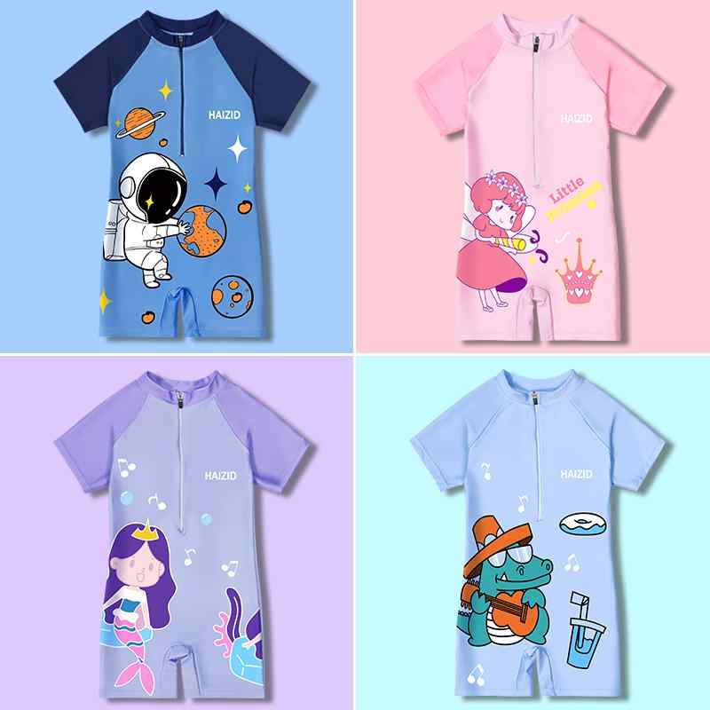 水着 キッズ 子供用 男女兼用 半袖 ワンピース 連体型 かわいい キャラクタープリント マーメイド柄 ポリエステル素材 速乾 伸縮性 プール 海水浴 スイミング 水遊び マリンスポーツ 4,422円