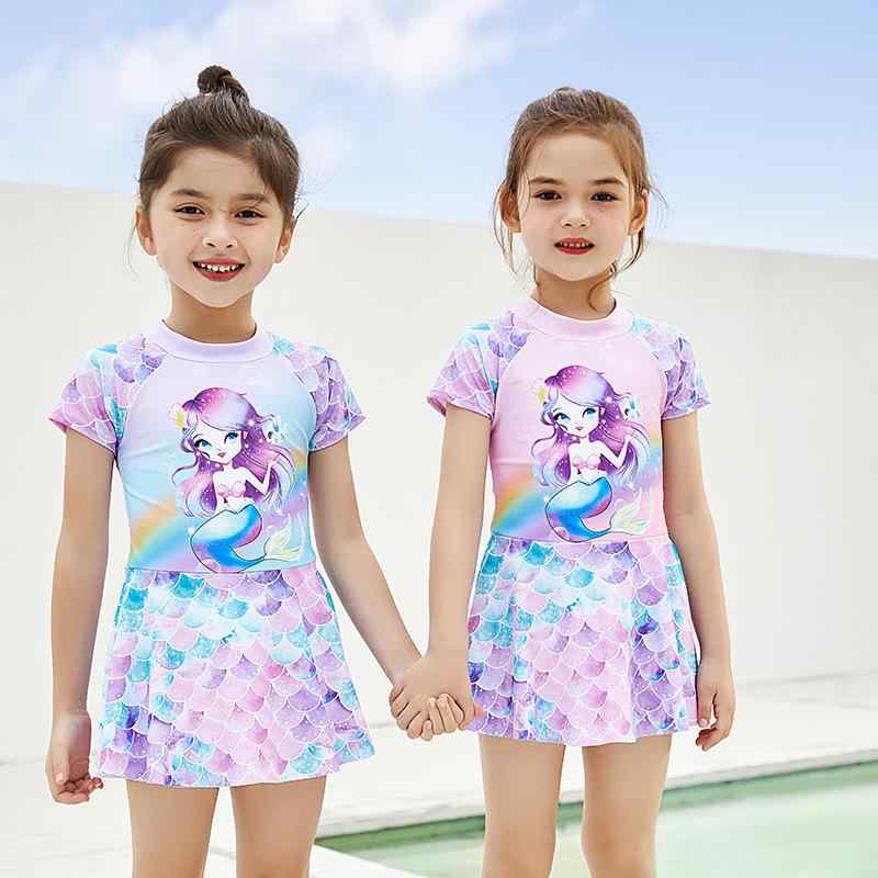水着 女の子 ガールズ ベビー キッズ 子供用 ワンピース スイムウェア プリンセス マーメイド柄 かわいい アニメ柄 ナイロン ポリエステル 温泉 プール 海水浴 水遊び 夏 リゾート ピンク パープル 韓国風 ガーリー 清楚系