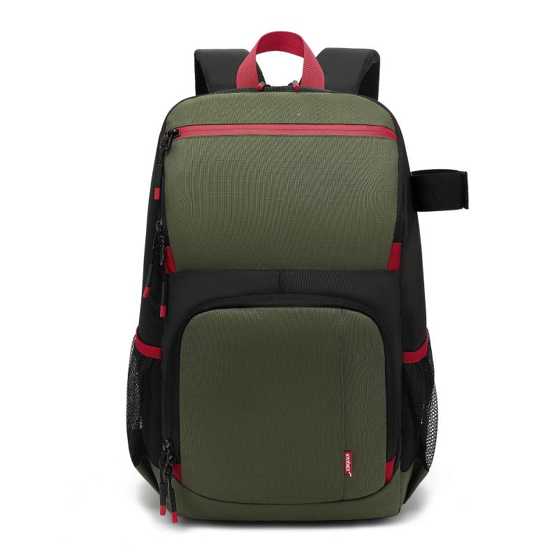 カメラバッグ 男女兼用 大容量 多機能 防水 耐摩耗 衝撃吸収 負担軽減 通気性 ポリエステル 撮影用 旅行用 アウトドア用 普段使い 取り外し可能 2way リュック バックパック ライトグレー グリーン ブラック