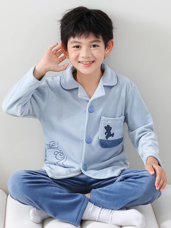 パジャマ 男の子用 子供 キッズ ジュニア 小中学生用 薄手 マイクロフリース ルームウェア 吸湿速乾 吸汗速乾 柔らかい 部屋着 普段使い ポリエステル 上下セット ツーピース
