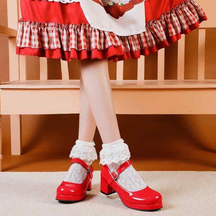 メリージェーン パンプス レディース ロリータ 厚底 プラットホーム ウェッジソール ワンストラップ ストラップシューズ 太踵 ラウンドトゥ 気が大きい大きさ ゆったり 心地よい 普段使い走り 合皮 フェイクレザー ラバーソール