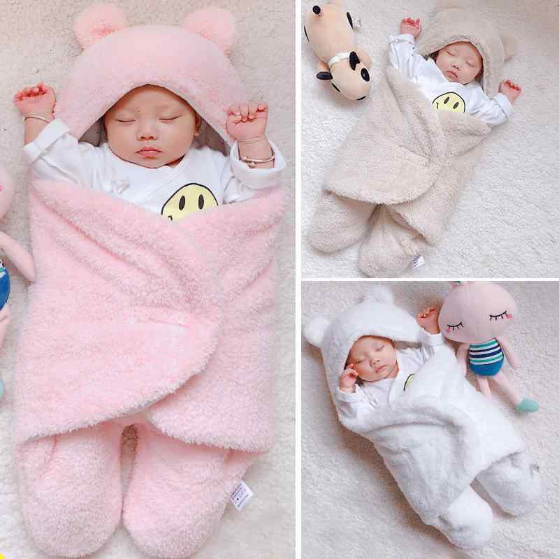 おくるみ ベビー 新生児 抱っこ布団 スワドル マイクロフリース 厚手 ふわふわ あったか 保温 2WAY ブランケット 寝袋 秋冬 お出かけ 退院時 出産準備 出産祝い 無地 ホワイト カーキ ピンク