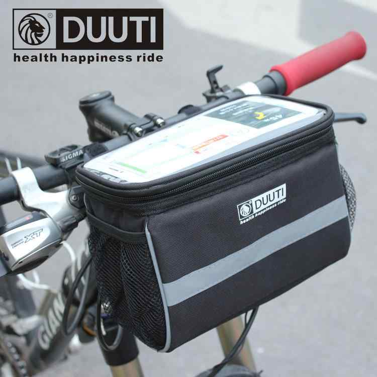 自転車バッグ タッチスクリーン対応 携帯電話収納 ハンドルバーバッグ フロントバッグ アウトドア サイクリング マウンテンバイク ロードバイク ポリエステル製 防水 大容量 ブラック