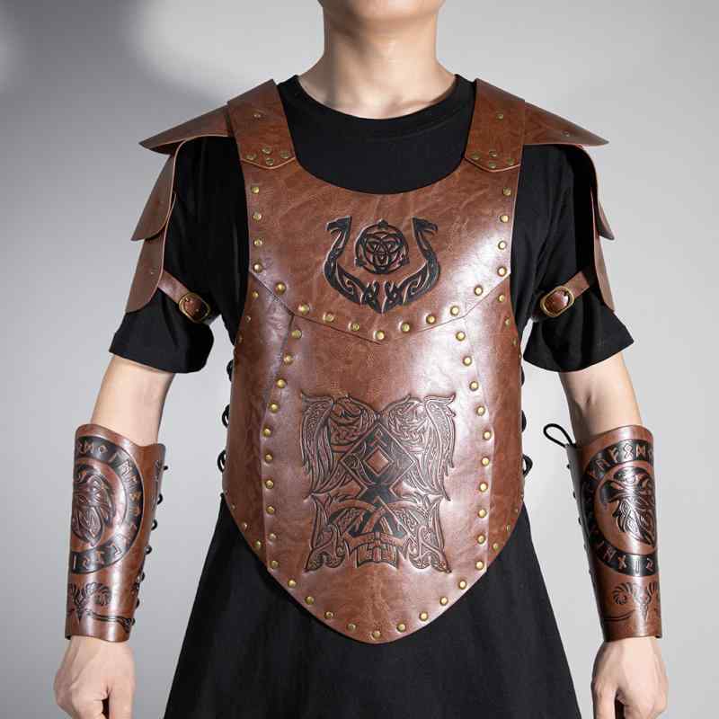 コスプレ ハロウィン 中世 レトロ ケープ マント ベスト ジレ スチームパンク 鎧 アーマー 仮装 衣装 コスチューム レザー メタル ハンドメイド パーティー イベント 舞台