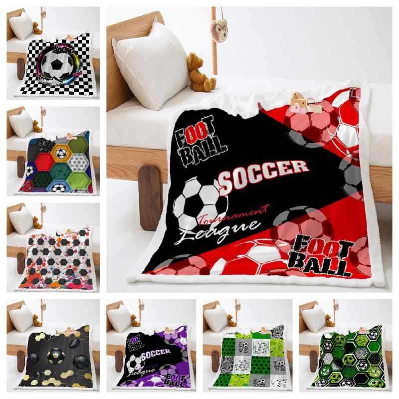 毛布 サッカー柄 ブランケット マイクロファイバー 3Dデジタルプリント ウールタッチ ボア クリスタル調 なめらか ふわふわ 暖かい スポーツ観戦 アウトドア レジャー オールシーズン ひざ掛け スローケット