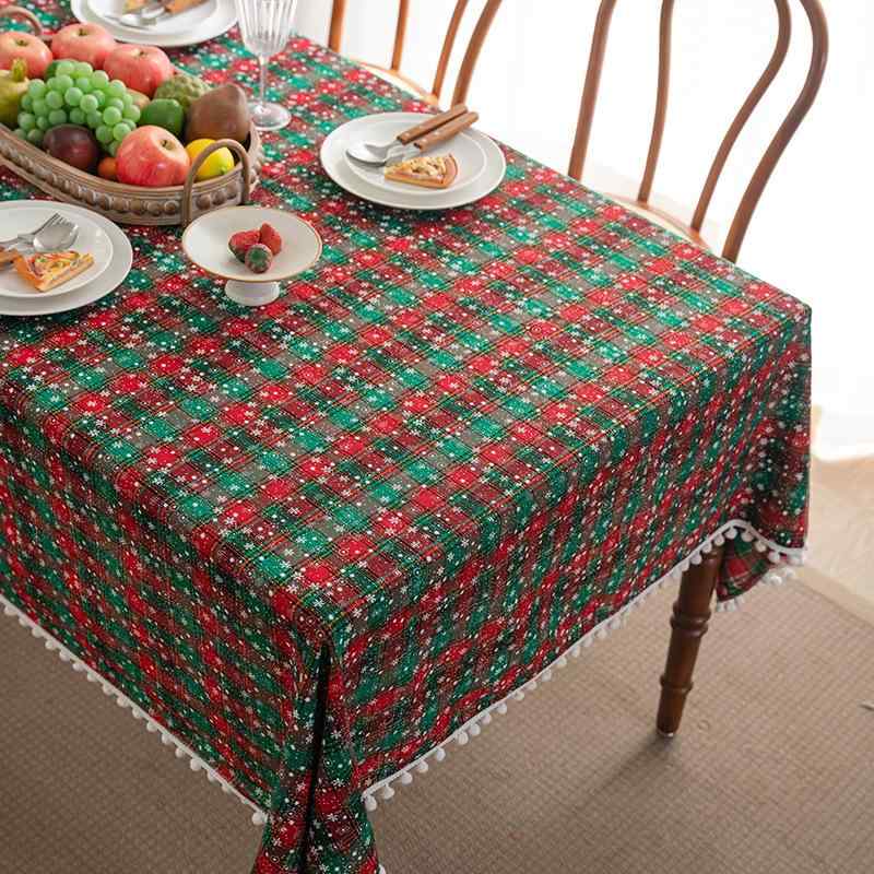 ハンドプリントコットンテーブルクロス（スウェーデン製）　プレゼント付き ハンドプリントコットンテーブルクロス（スウェーデン製） プレゼント