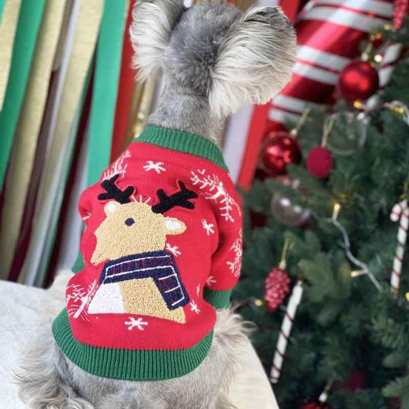 ペット服 犬用 ドッグウェア クリスマスセーター ニット 冬物 防寒 暖かい 保温 中小型犬 フレンチブルドッグ 柴犬 コーギー ペット用品 かわいい おしゃれ 4,682円