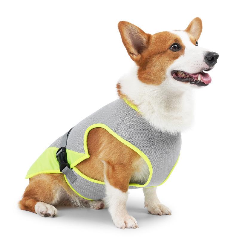 犬用ウェア ドッグウェア ベスト 袖なし 接触冷感 クール 暑さ対策 熱中症対策 夏服 ポリエステル 通気性 カジュアル 散歩 お出かけ ペットグッズ ライトグレー ライトブルー ピンク