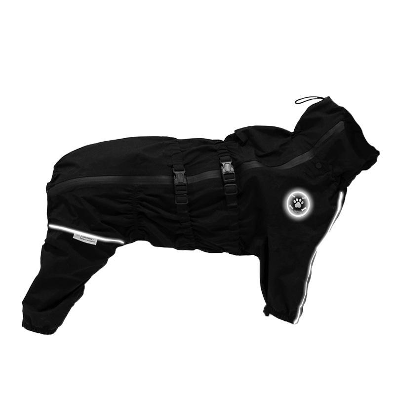 犬服 中大型犬用 レインコート シェルジャケット 防水 防風 伸縮性 フルカバー ポンチョ オールシーズン ボーダーコリー 柴犬 ゴールデンレトリバー