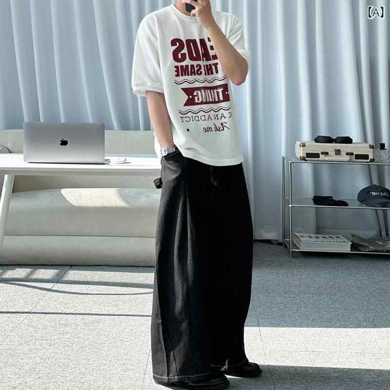 Tシャツ メンズ 半袖 クルーネック ゆったり ビッグシルエット グラフィックプリント 韓国風 カジュアル 通勤 普段使い ポリエステル 伸縮性 夏 トップス|Grams店