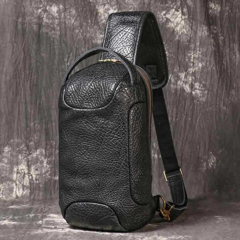 ボディバッグ メンズ 本革 トップグレインレザー バッファローレザー スポーツ ライダース ワンショルダー 旅行 登山 軽量 カジュアル ブラック