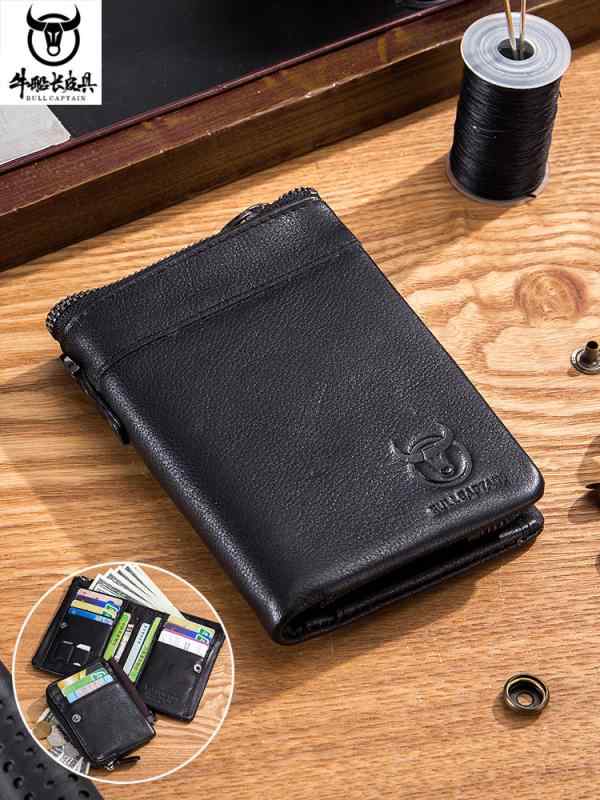 財布 メンズ 男性用 本革 牛革 三つ折り 大容量 多機能カード入れ 写真入れ 取り外し可能 小銭入れ コインケース スキミング防止 盗難防止 ビジネス カジュアル レトロデザイン 黒 コーヒー 黄茶