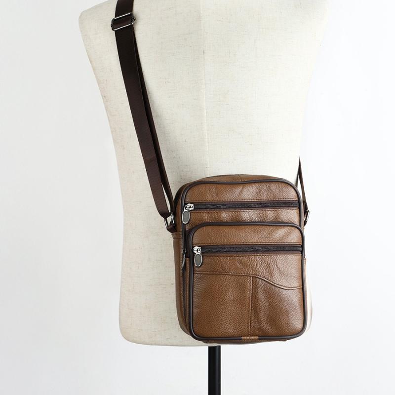 ショルダーバッグ メンズ 男性用 本革 牛革 縦型 ワンショルダー 斜め掛け ビジネス カジュアル 通勤 通学 普段使い 耐摩耗 ブラウン ブラック ダークブラウン 鞄