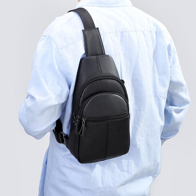 ボディバッグ メンズ 男性用 本革 牛革 レザー ショルダーバッグ 斜め掛け スリングバッグ ワンショルダー カジュアル シンプル 普段使い 日常使い 通勤 サイクリング スポーツ アウトドア スマホポーチ 耐摩耗性 負担軽減 軽量 無地 ポリエステル 5,645円