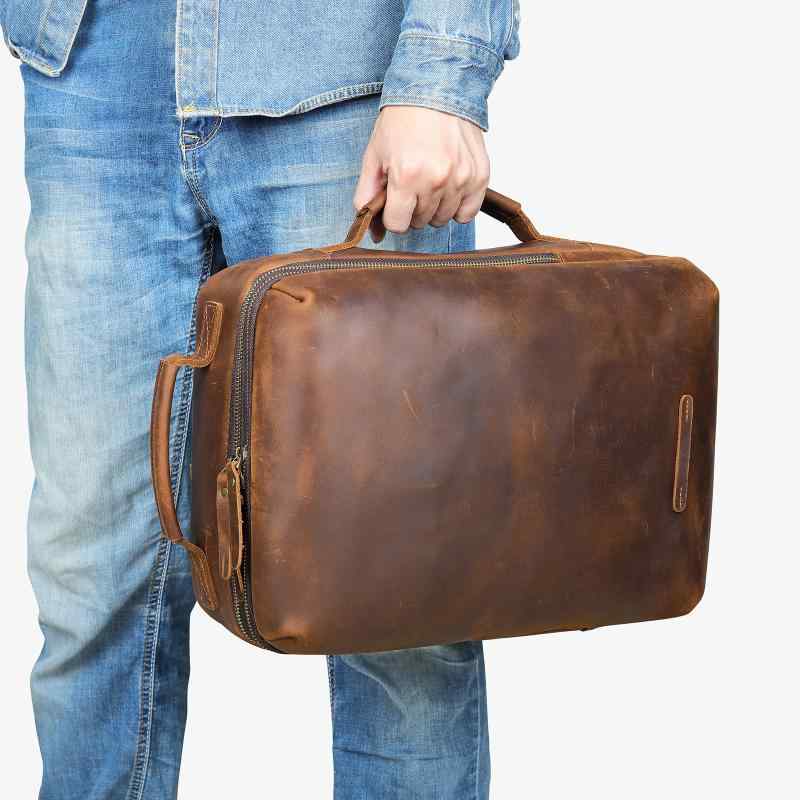 バックパック メンズ 本革 牛革 レザー リュックサック ビジネス PC収納 大容量 トラベル 旅行 通勤 通学 普段使い カジュアル ファッション 拡張可能 16インチPC対応 おしゃれ トレンド コーヒー