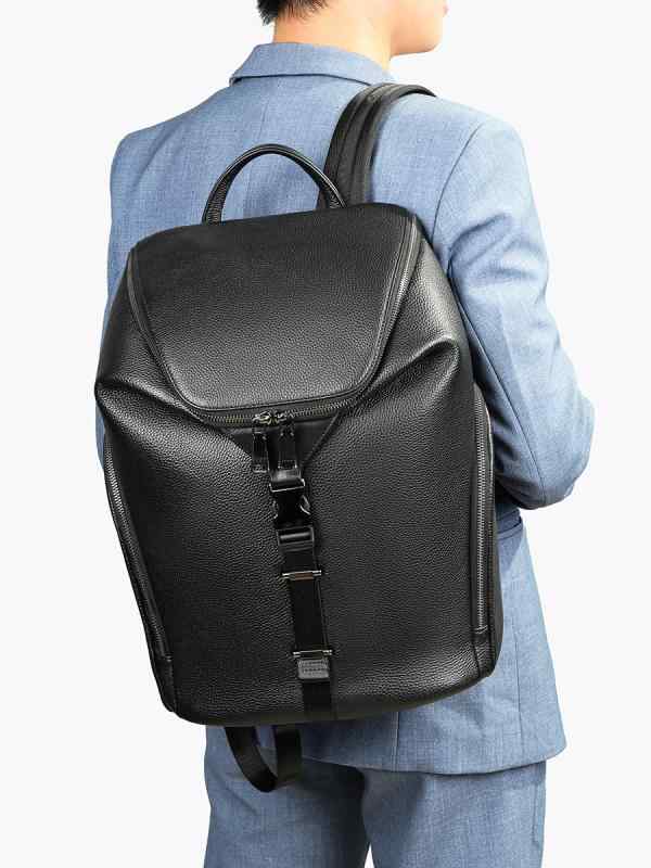 リュック バックパック 鞄 メンズ 男性用 本革 牛革 レザー 大容量 高級感 カジュアル ビジネス PC収納 15インチ対応 通勤 出張 耐摩耗性 黒