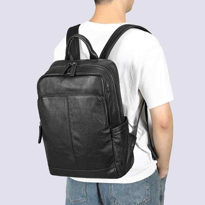 リュックサック メンズ 本革 牛革 レザー バックパック ビジネス カジュアル 通勤 通学 大学生 パソコン収納 14インチPC対応 防水 耐摩耗 大容量 シンプル 鞄