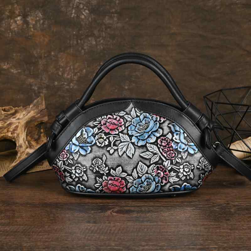 バッグ レディース 本革 牛革 ハンドバッグ 鞄 ショルダーバッグ クロスボディバッグ レトロ ヴィンテージ 中華風 国風 花柄 チャイナドレス 旗袍 メッセンジャーバッグ 横型 スクエア 普段使い グリーン シルバー ファスナー開閉 内ポケット スマホ