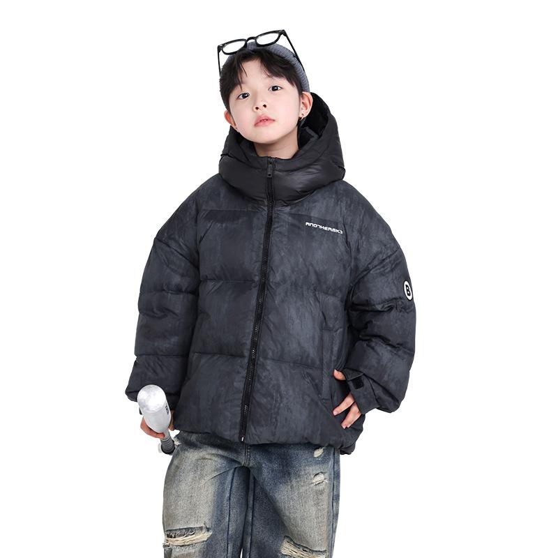 ダウンジャケット 男の子 キッズ ジュニア 冬 ダウン 厚手 防寒 暖かい フード付き ウォッシャブル 韓国風 ボリューム 通学 普段使い 柔らかい もこもこアウター