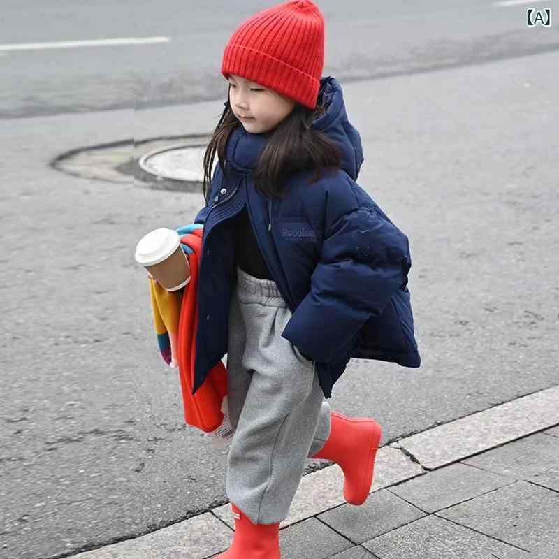 ダウンジャケット ベビー 男の子 女の子 キッズ ショート丈 厚手 ダウン ゆったり 韓国風 子供服 冬アウター 防寒着 ネイビー レッド