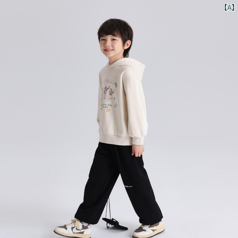 キッズ 男の子 パーカー スウェット トレーナー フード付き 綿 コットン 肌触り柔らか ソフトタッチ カジュアル カートゥーンプリント 漫画柄 春 秋 杏 灰