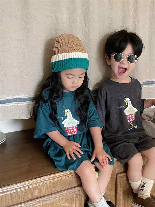 セットアップ キッズ 男の子 女の子 ベビー 夏 半袖 Tシャツ ニット ショートパンツ かわいい おしゃれ 薄手 柔らかい シンプル ポリエステル 普段使い 部屋着 グリーン グレー