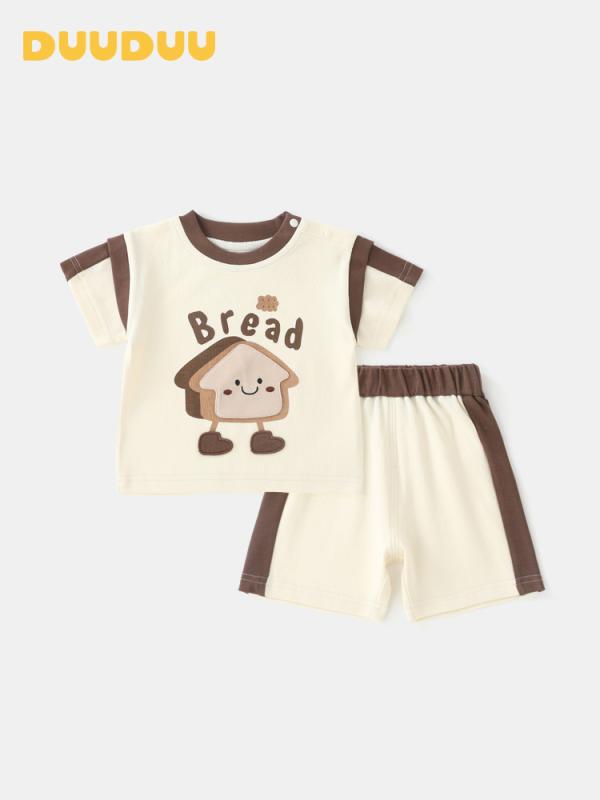ベビー服 男の子 半袖 Tシャツ ショートパンツ 上下セット 綿98% ポリウレタン2% 薄手 軽量 夏 普段着 部屋着 セットアップ パジャマ ルームウェア コットン 綿混 カジュアル