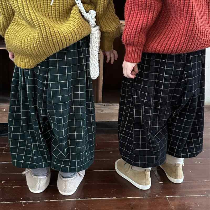 長ズボン キッズ 男の子 女の子 ベビー チェック柄 裏起毛 バルーンパンツ ゆったり 厚手 綿 あったか 防寒 ウエストゴム おしゃれ 普段着 部屋着