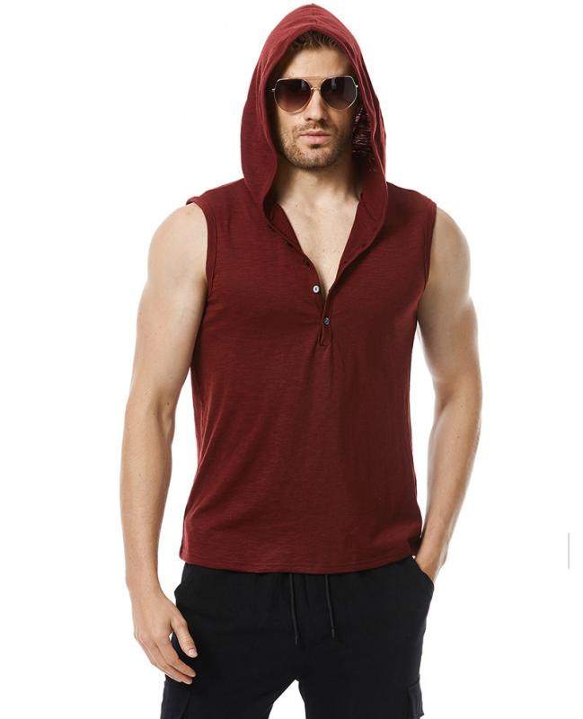 Tシャツ メンズ 男性 レディース 半袖 フード付き フーディー ベスト ノースリーブ カットソー 軽量 ベーシック おしゃれ ルーズフィット ゆったり カジュアル 普段使い 綿 麻混紡 白 黒 カーキ