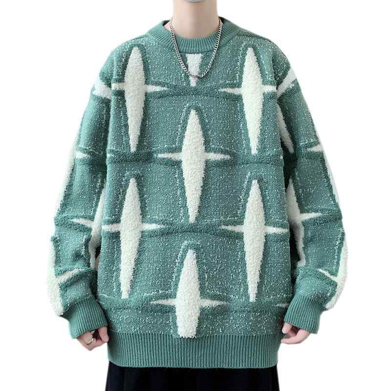 セーター メンズ レディース ファッション 厚手 タオル刺繍 プルオーバー ゆったり クルーネック 長袖 シェニール スパンデックス パフスリーブ 大人カジュアル エレガント クール 普段使い グレー ブラック レッド