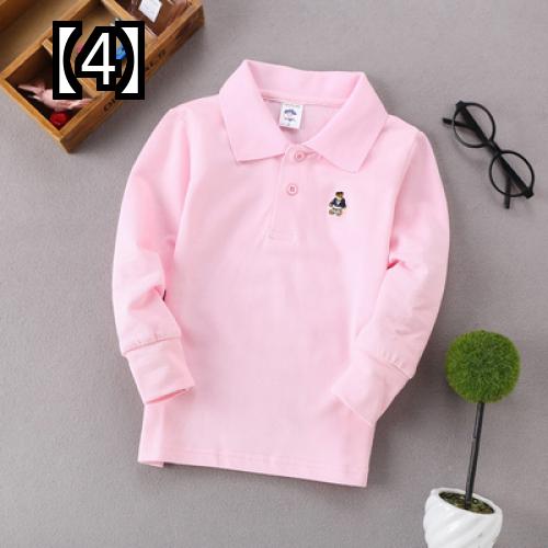 Tシャツ キッズ 長袖 子供服 春秋男の子 シャツ 白 ポロシャツ 女の子 綿 無地 パフォーマンス 服 本日限定