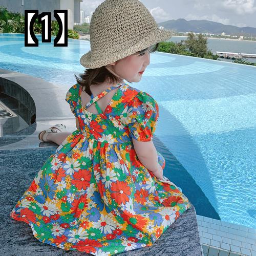女の子 夏 ドレス かわいい 子供服 ワンピース キッズ 外国風 王女 赤ちゃん ファッション ガール 子供 花柄