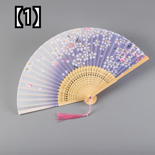 扇子 中国風 夏 ポータブル 折りたたみ式 扇 おしゃれ 小物 レディース ポータブル 古典的 レトロ クラシック 紫 みどり 灰色