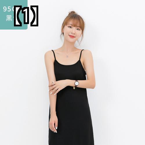 ペチコート キャミソール ワンピース レディース インナー スリップ モーダル スカート 春夏 ミドル丈 ゆったり 大きいサイズ シームレス ボトムス 黒 白 ベージュ 大人気