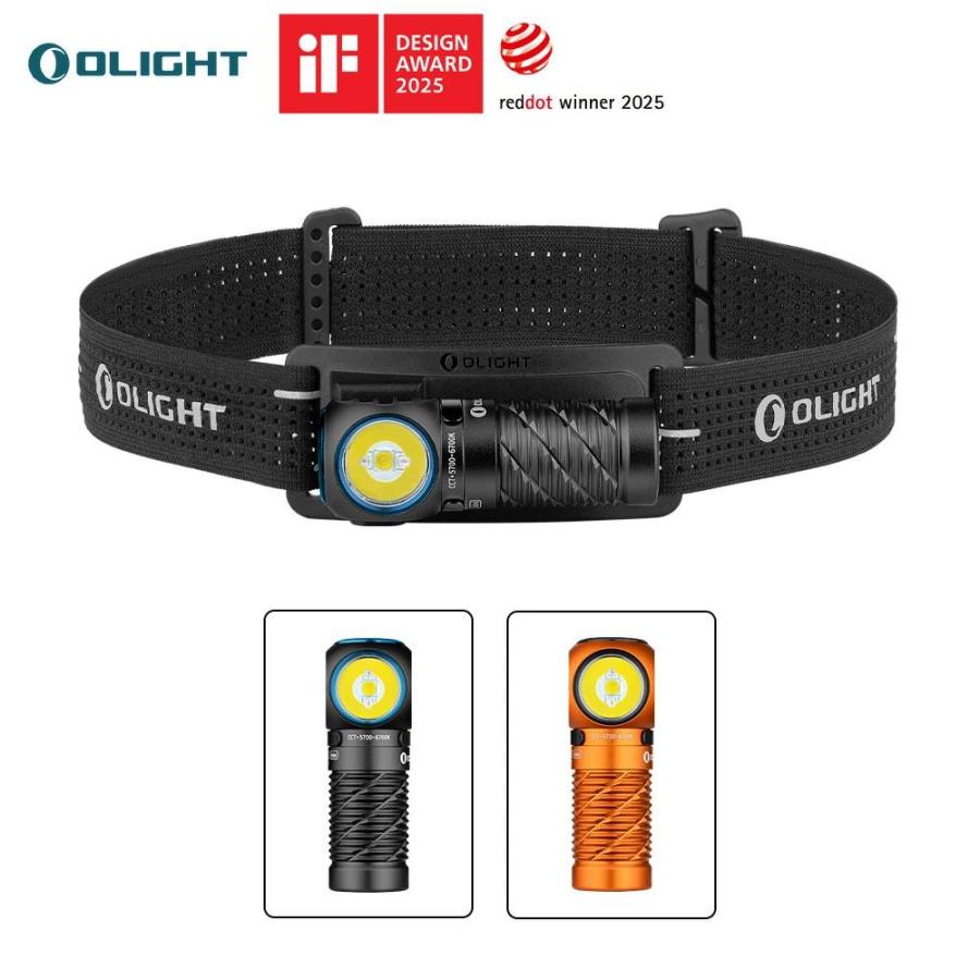 OLIGHT オーともし火 Perun 3 Mini 黒いことCW 黒いことHCRI オレンジ色 前照灯 長時間当てはめる 懐中照明ランプ 注目の的 定まり代わりになる店